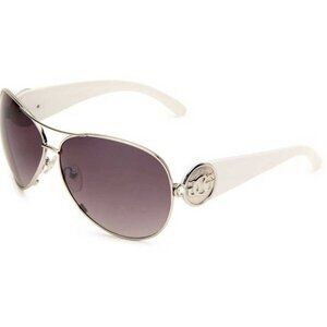 Guess White and Silver 7006 Aviator Women's Sunglasses
